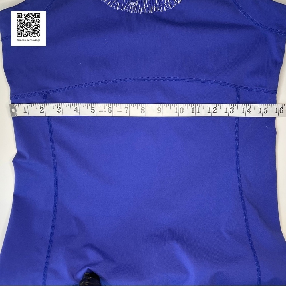 Lucy - (Large) Purple Athletic Tank with Fringe Trim - Picture 8 of 9